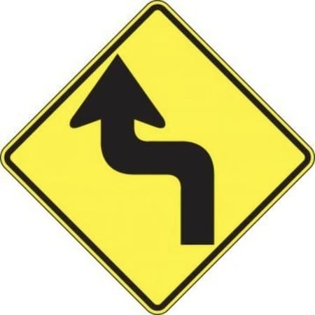 Accuform DIRECTION SIGN LEFT REVERSE TURN 24 in  X FRW284DP